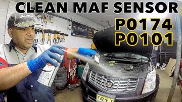 Cadillac MAF sensor code P0174 P0101, remove replace or Clean MAF sensor