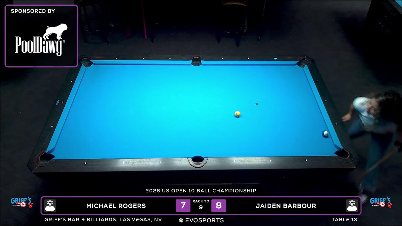 MICHAEL ROGERS vs JAIDEN BARBOUR - GRIFF'S BAR & BILLIARDS - TABLE 13 | EvoSports