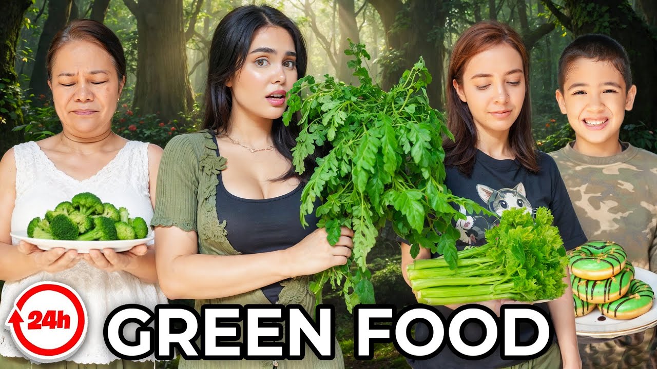 EATING GREEN FOOD FOR 24 HOURS | IVANA ALAWI