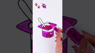 Coloring in a drawing of a yogurt!