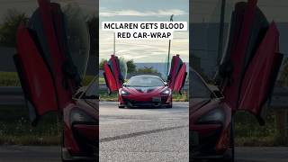 White McLaren Wrapped In Blood Red..😱 #mclaren #supercar #carwrap #wrap #vinyl #transformation #car