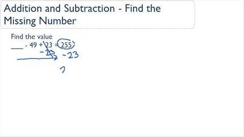 Addition and Subtraction - missing number
