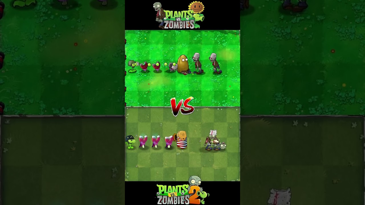 PVZ1 vs PVZ2 Team Plants vs Team Zombie   