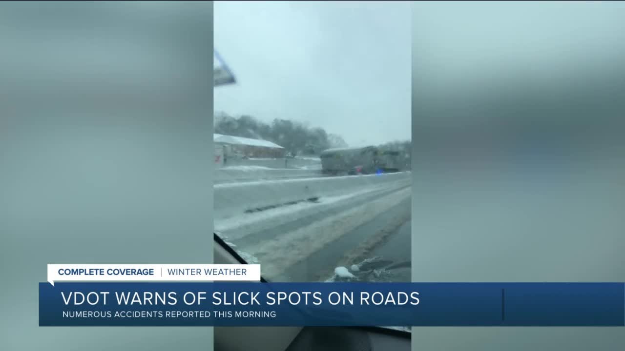 VDOT warns about slick spots on roads - YouTube