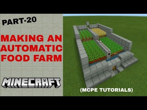 PART-20 HOW TO MAKE AN AUTOMATIC FOOD FARM IN MINECRAFT PE (MCPE ...