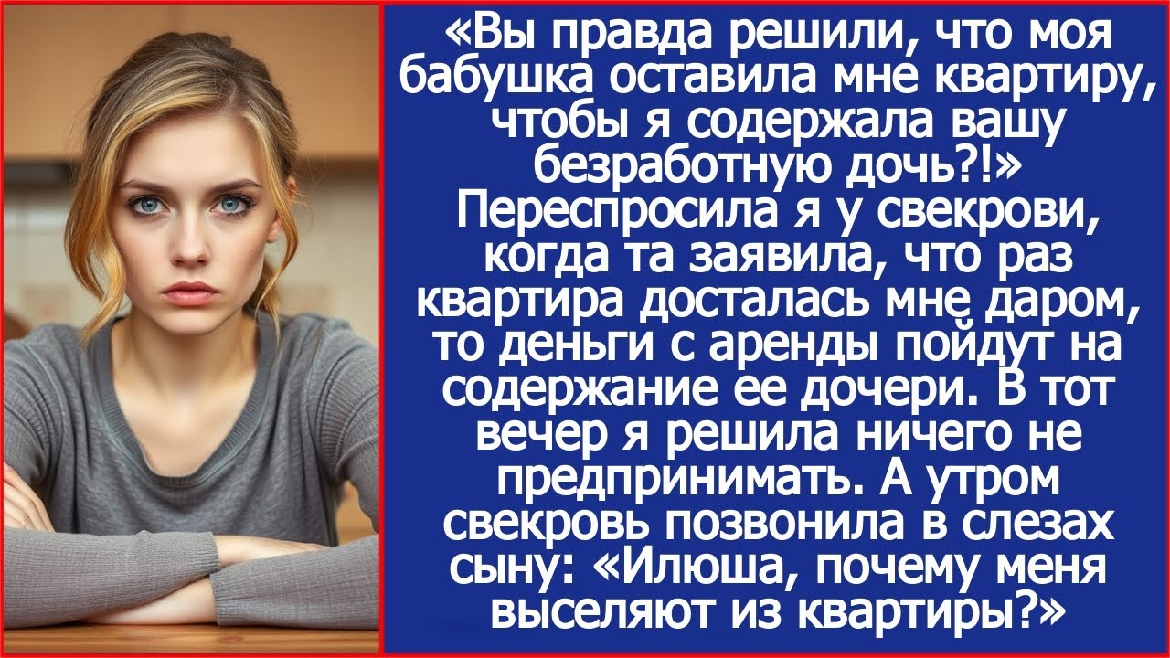 Вы правда решили, что моя бабушка оставила мне квартиру, чтобы я содержала вашу безработную дочь?!