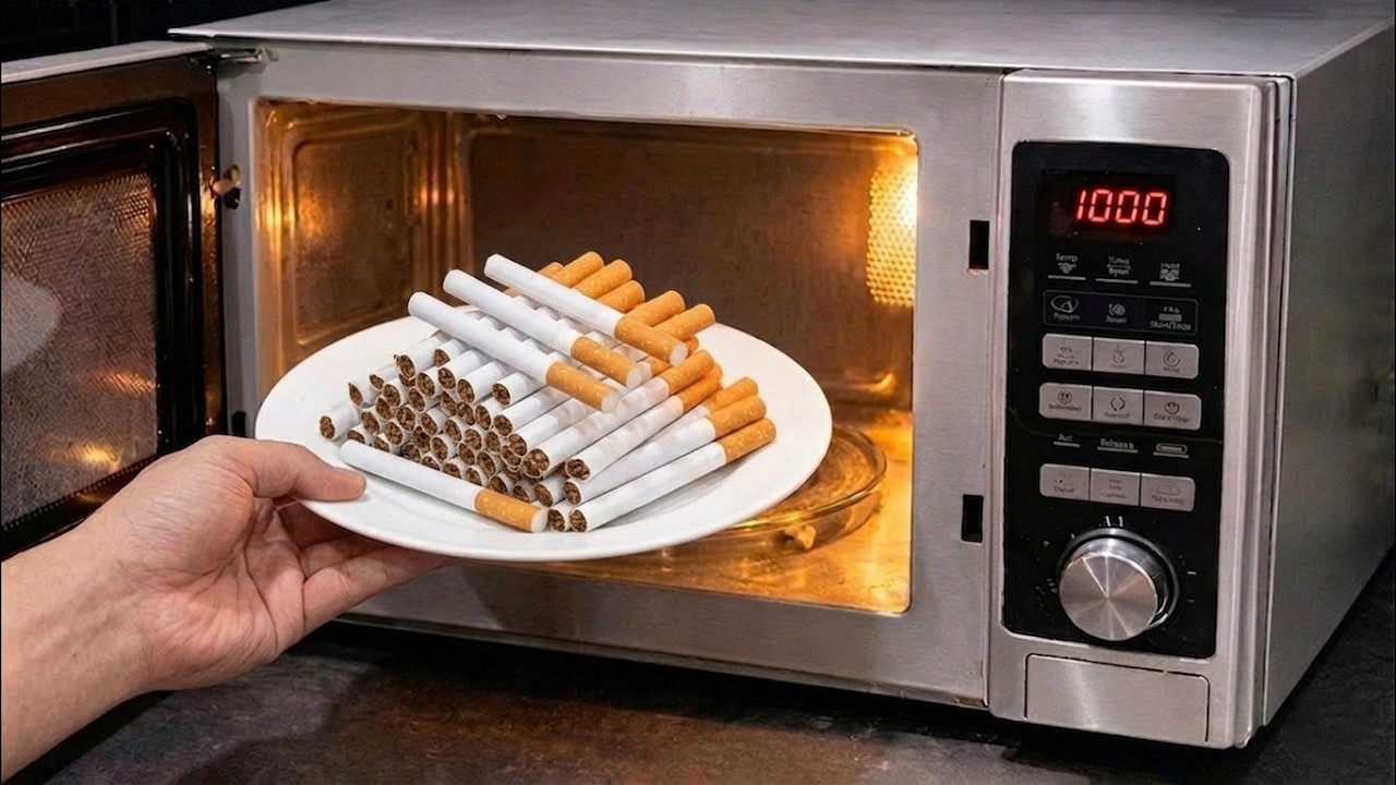 microwave smells like cigarettes Put the Cigarette into the Microwave you be Amazed.😱 Millions of people  don't know this secret!