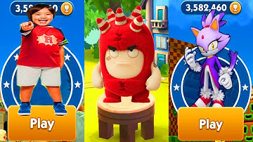 Sonic Dash vs Tag with Ryan vs Oddbods Turbo Run - Blaze vs All Bosses Zazz Eggman All 51 Characters