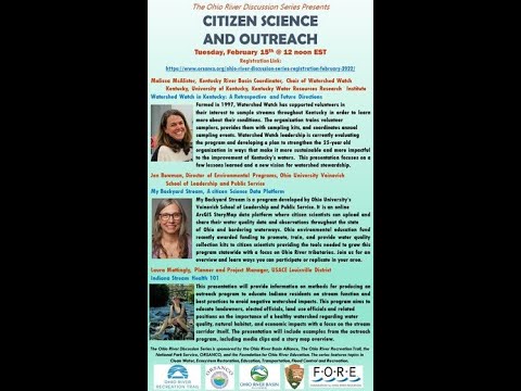 February 2022 Ohio River Discussion Series  - Citizen Science