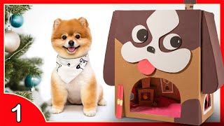 DIY Cardboard Dog House  Amazing Christmas Gift Idea ⭐ Box Xmas #1