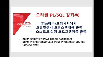 PL/SQL동영상#8 : (Tip)오라클함수/프로시저오류발생시오류내용출력,프로그램이름출력(오라클교육/SQL교육/오라클동영상/SQL동영상/오라클강의/SQL강의/오라클강좌/SQL강좌)