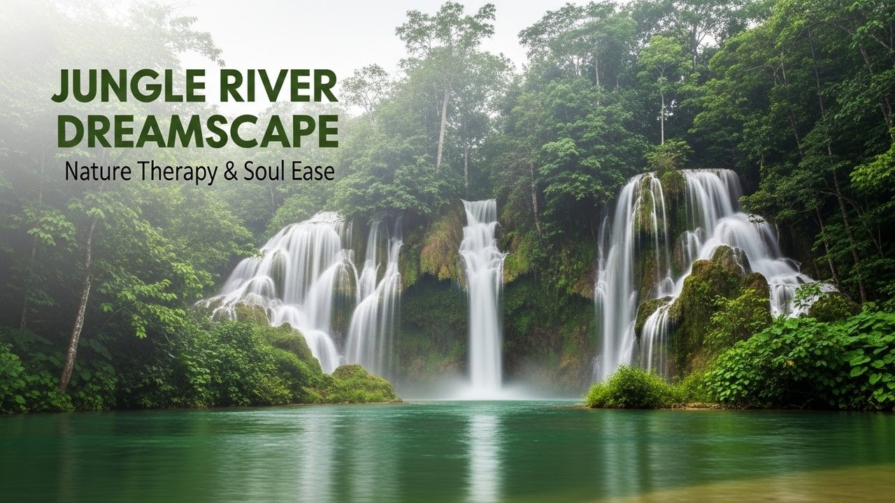 Calming Forest Ambience with Green Stream Flow for Study Meditation Inner Peace and Stress Relief