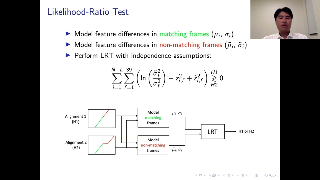 Audio Cross Verification Using Dual Alignment Likelihood Ratio Test