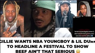 Gillie Da Kid Wants NBA YoungBoy & Lil Durk On Stage Together YB Says He Talks To Durk On The Phone