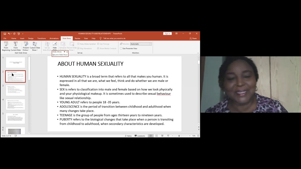 Human Sexuality and Relationship(Part1) by Mrs Betty Omang & Dr. Somto Nwabueze
