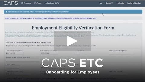 CAPS ETC: Employee On-boarding Tutorial