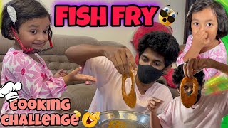 Cooking challenge 🧑‍🍳 | sha and saanu going to cook fish 🐟 fry 🔥mudila da sami🥵 #saanvikashree