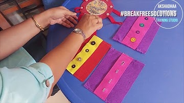 Buttoning activity to enhance fine motor skills| Break Free Solutions