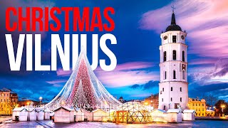 Christmas Europe, Christmas market Vilnius Lithuania winter walk, Xmas | New Year 2022 music video