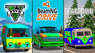 Gta 5 Scooby-Doo Mystery Machine Vs Beamng Drive Vs Teardown - Who Is Best?