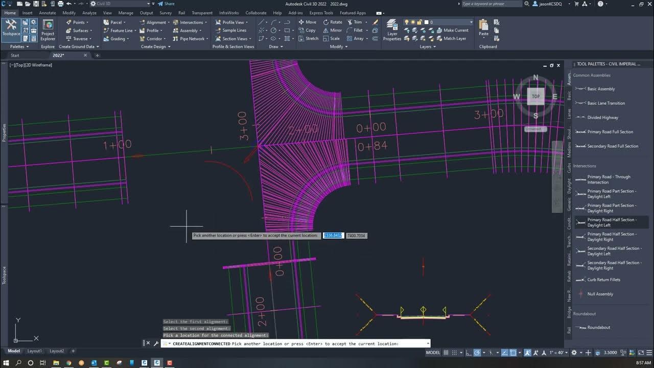 Civil 3D 2022 Create connected alignments YouTube