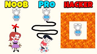 NOOB vs PRO vs HACKER - Toilet Rush Race screenshot 1