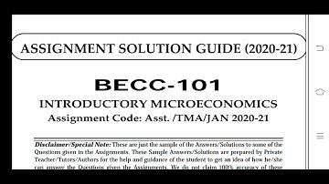 BECC 101 Ignou Solved Assignment 2020-21