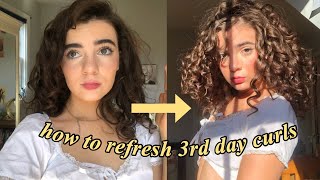 HOW TO REFRESH YOUR CURLS! refreshing my 3rd day curly hair