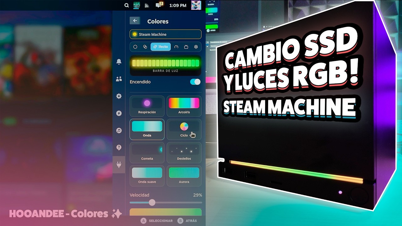 Cambio de SSD + Luces RGB en Steam Machine! 🌟
