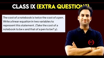 The cost of a notebook is twice the cost of a pen. Write a linear equation in two variables to