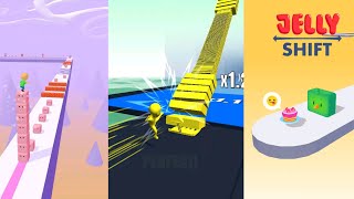 CUBE SURFER 🧈 vs  JELLY SHIFT 🍮 vs STACK COLORS 🌈👸 {ASMR Slicing Game} screenshot 5