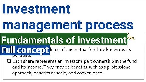 Fundamentals of investment b.com 6th sem playlist | Investment management process chapter 2 | Bcom