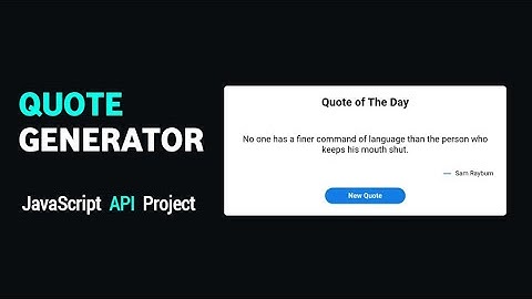 Random Quote Generator for Website using HTML CSS & JavaScript || JavaScript API Project
