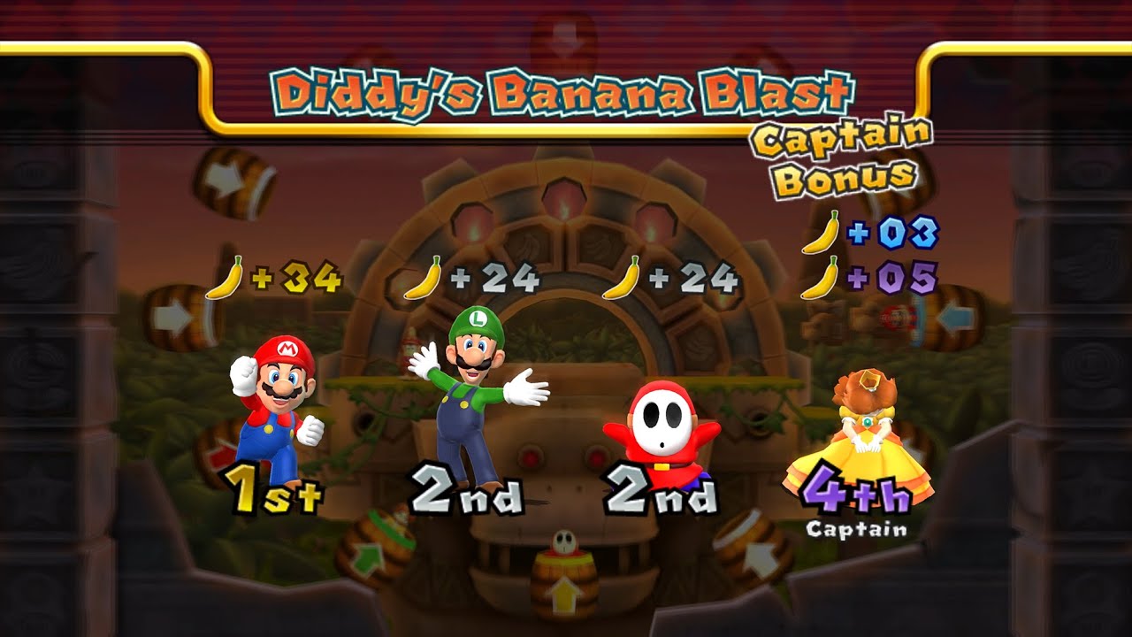 Mario Party 9 - Mario vs Luigi vs Daisy vs Shy Guy - DK's Jungle Ruins