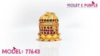 Alluring Ruby & Emerald Sindhoor Dabbi | Violet & Purple Fashion Jewellery