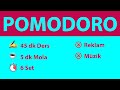 Pomodoro Tekniği - 45 dk Ders 5 dk Mola (6 Set) - Reklamsız - Müziksiz