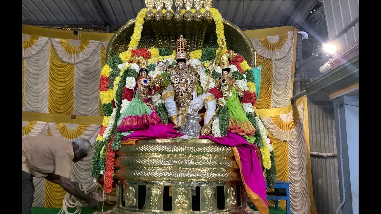 Brahmotsavam 2026 in SRI VENKATACHALAPATHY TEMPLE BHEL Trichy 3rd day evening Peddha Sesha Vahanam