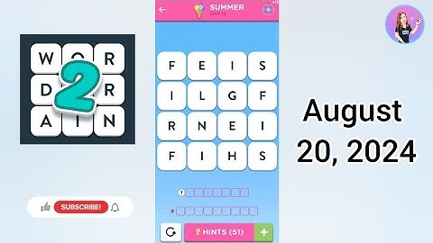 WordBrain 2 Summer Event Day 17 August 20, 2024
