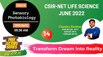 SENSORY PHOTOBIOLOGY | UNIT - 6 SYSTEM PHYSIOLOGY - PLANT | CSIR-NET LIFE SCIENCES JUNE 2022