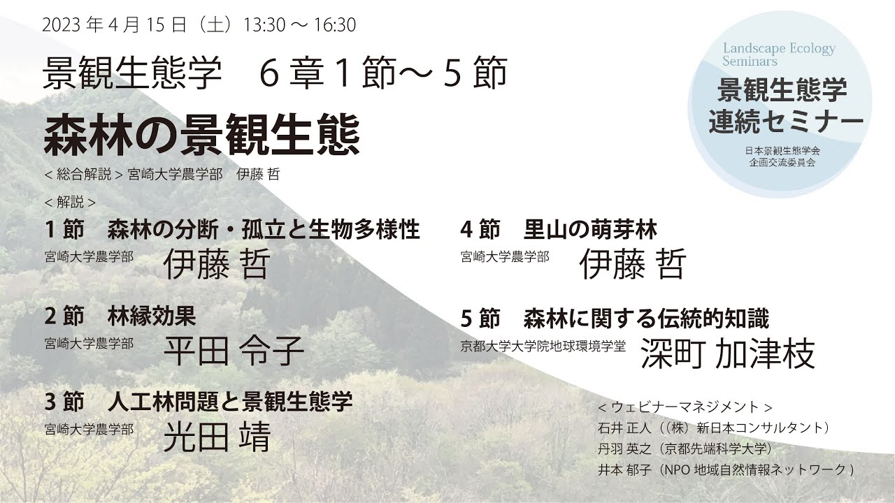 6章1節~5節 森林の生態学