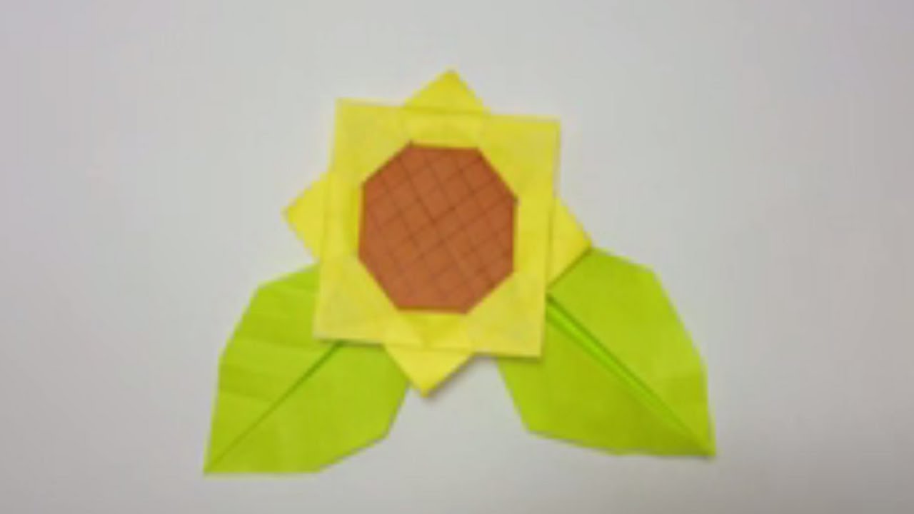 ひまわりの葉 折り紙 Leaf Of The Sunflower Origami Youtube