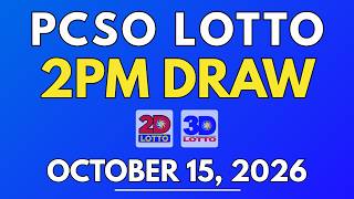 PCSO Lotto Result Today October 15, 2026 | 2PM LIVE Results