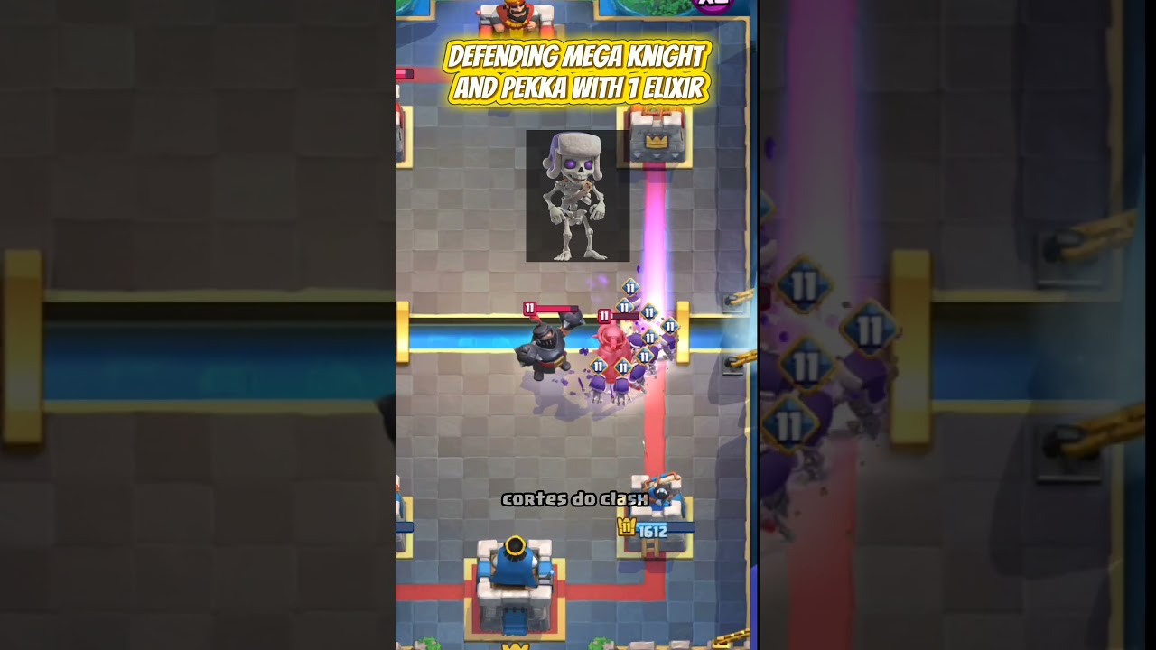 Defending Mega Knight and Pekka with 1 Elixir in Clash Royale 