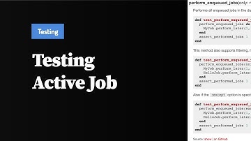 Testing Active Job in Ruby on Rails