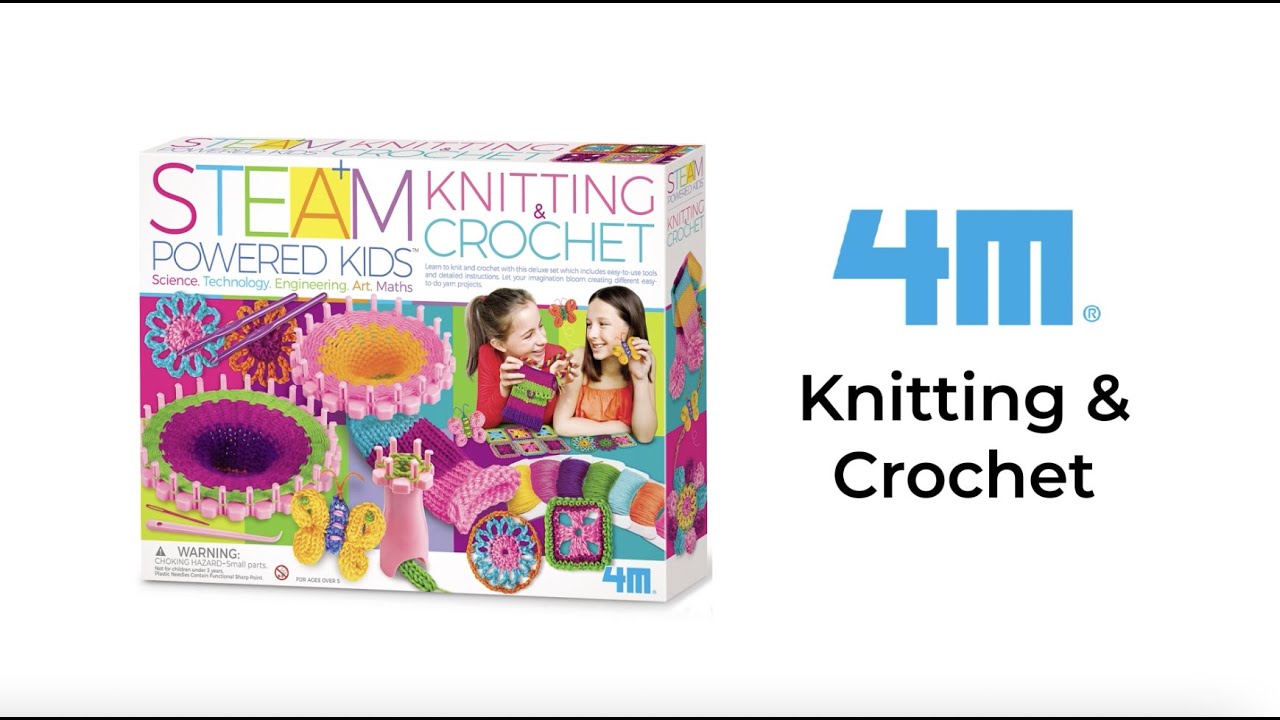 4M STEAM POWERED KIDS KNITTING & CROCHET