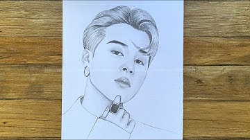Easy way to draw​ Jimin BTS | BTS sketch tutorial | pencil drawing step by step | រៀនគូរ