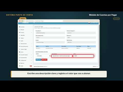 Vista previa: Cuentas por pagar y abonos
