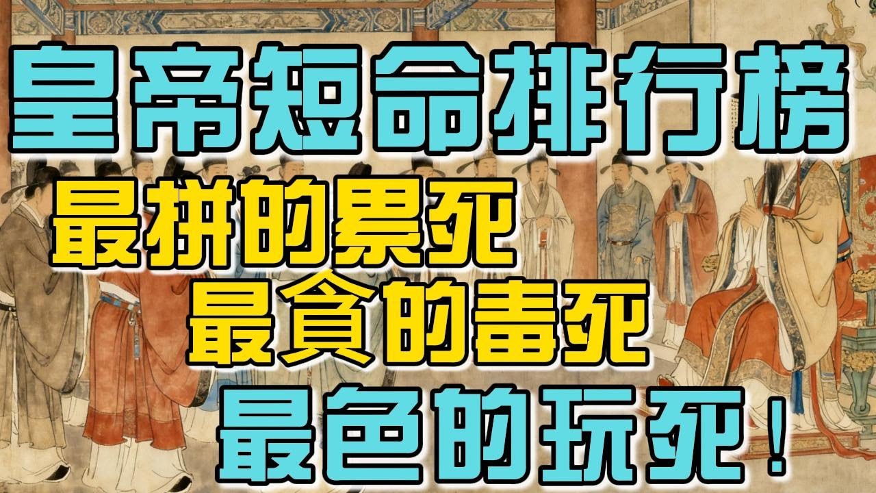 萬人跪拜的天子竟成短命高危職業,皇帝短命排行榜：最拼的累死，最貪的毒死，最色的玩死！