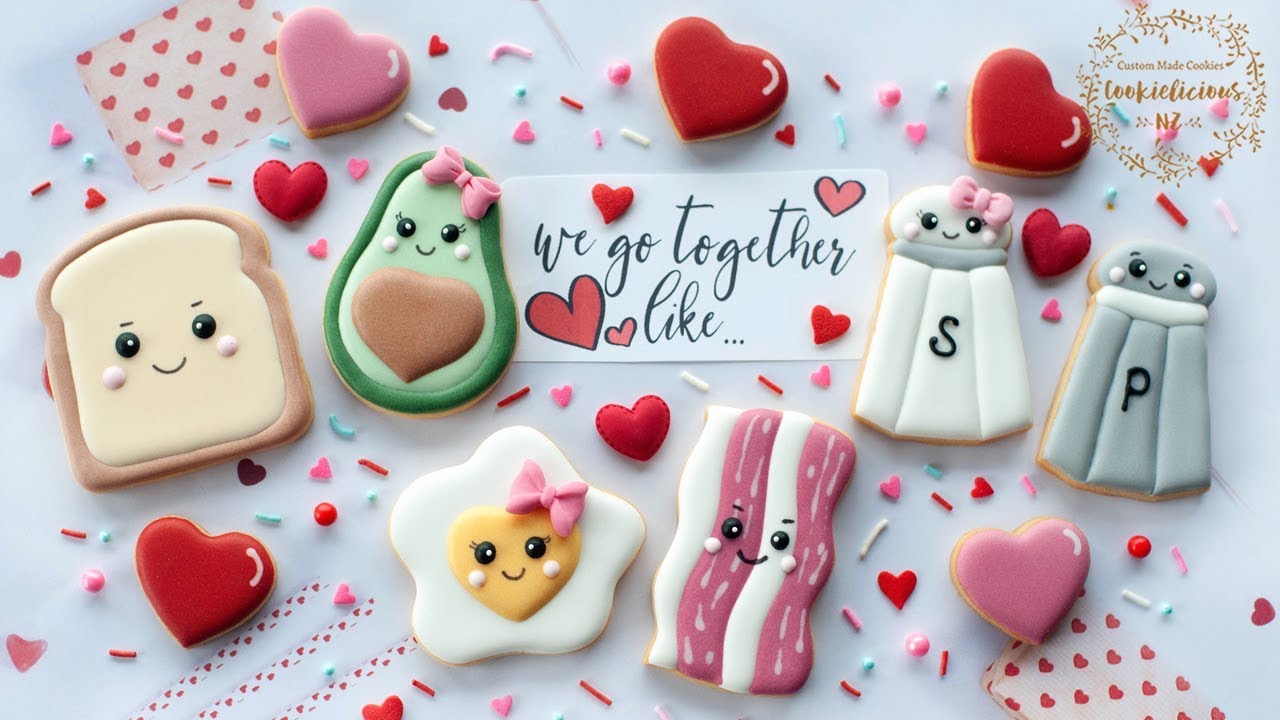 We go together like valentines cookie set