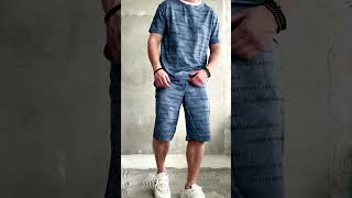 Літній патріотичний костюм з двунитки 🦋 #shorts_video #одяг #мода #чоловічийодяг #образдня
